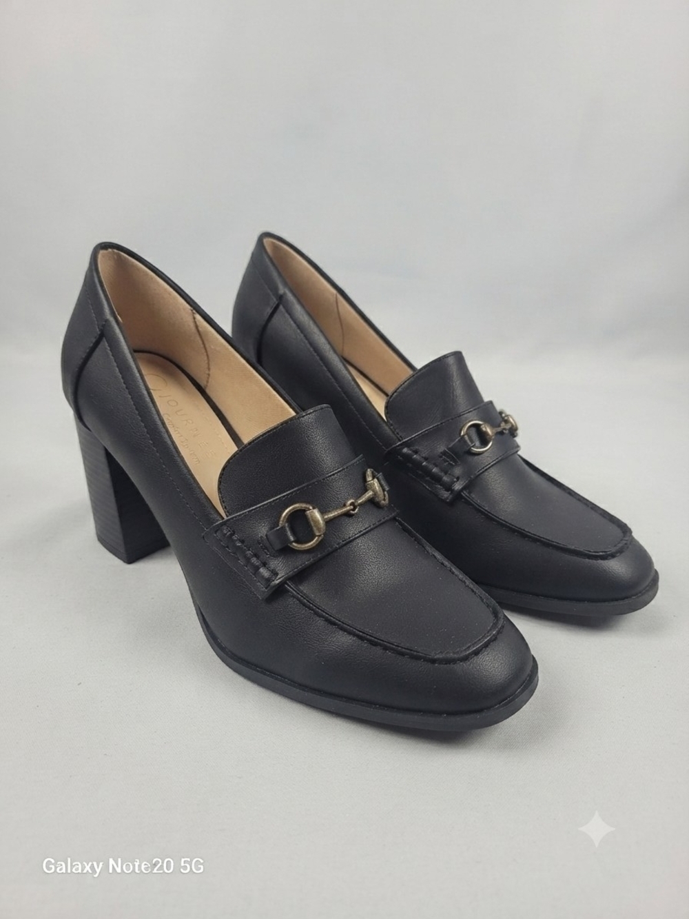 Journee Collection Aisha Black Bit Loafer Block Heel Pumps NIB Size 11M